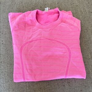 lululemon athletica Hot Pink Ribbed Crewneck Sweatshirt